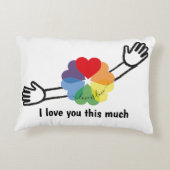 私はあなたをこんなに愛する虹のハート アクセントクッション (裏面)