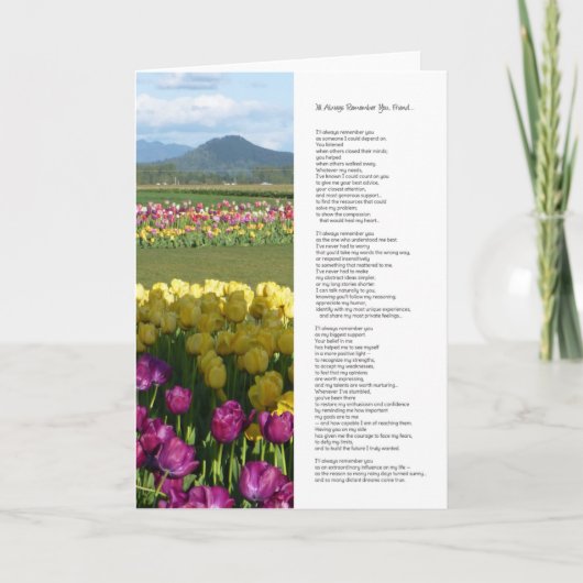 私はあなたをずっと思い出す友達…… カード (正面)