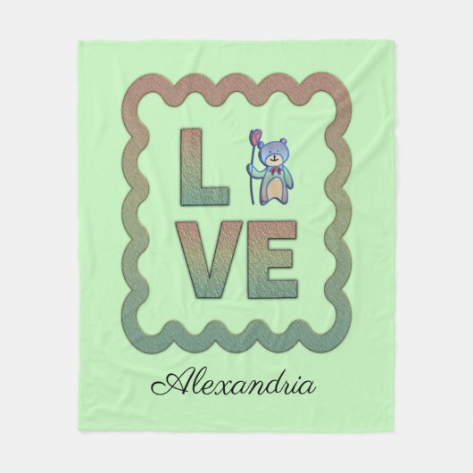 私はあなたをとても愛している フリースブランケット (正面)