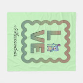 私はあなたをとても愛している フリースブランケット (正面(横))