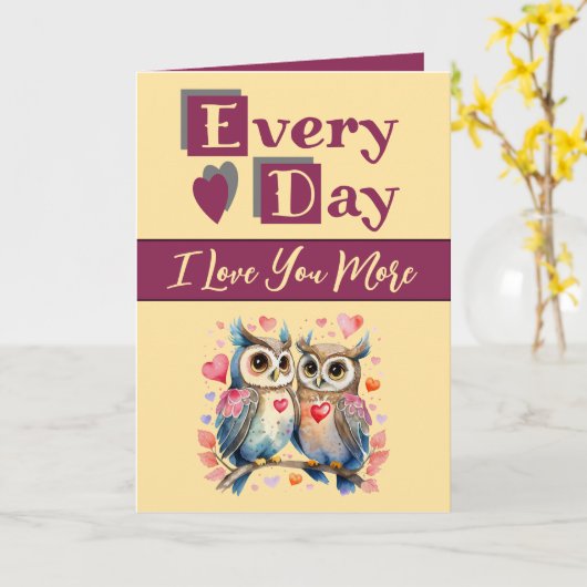 私はあなたをもっと愛しているブルゴーニュイエローバレンタイン カード (黄色い花)