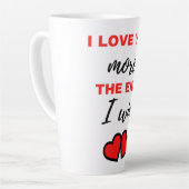 私はあなたをもっと愛している!終わり。勝った!ブラック カフェラテマグ (左アングル)