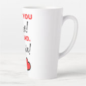 私はあなたをもっと愛している!終わり。勝った!ブラック カフェラテマグ (右)