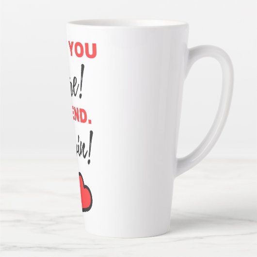 私はあなたをもっと愛している！終わり。勝った！ブラック カフェラテマグ (右)