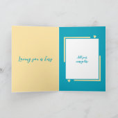 私はあなたをもっと愛するフクロウターコイズイエローバレンタイン カード (内部)