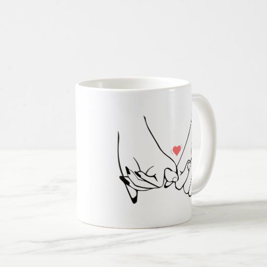 私はあなたをより愛する赤いハートモダントレンディーマグ コーヒーマグカップ (正面右)