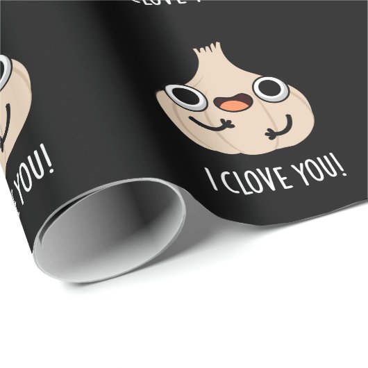 私はあなたをクローブおもしろいスパイスガーリックプンダークブルーグ ラッピングペーパー (ロールコーナー)