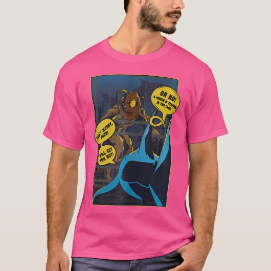 私はあなたをシャークダイビングから取得する男を心配しない Tシャツ (正面)