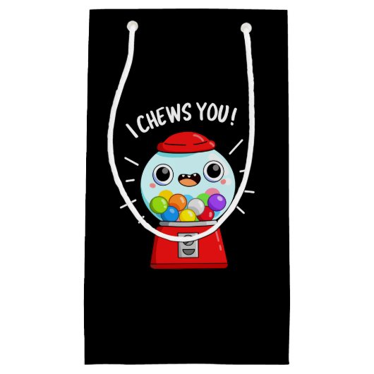 私はあなたをチおもしろいューズGumballマシンPun Dark BG スモールペーパーバッグ (正面)