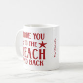 私はあなたをビーチとバックに愛航海の- Red コーヒーマグカップ (正面左)