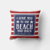 私はあなたをビーチとバックボートに愛し航海のている クッション (裏面)