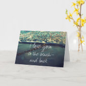 私はあなたをビーチと背中に愛している カード (黄色い花)