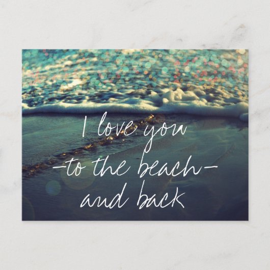 私はあなたをビーチと背中に愛している ポストカード (正面)