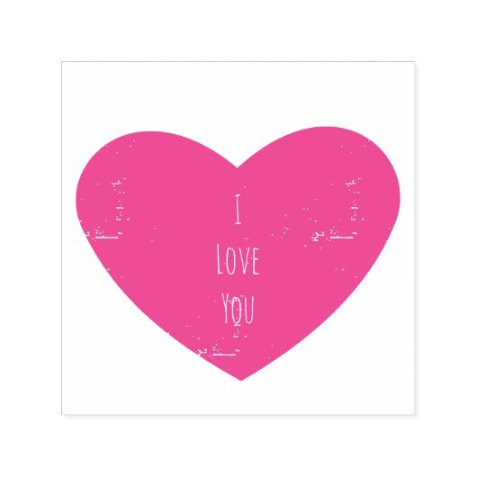 私はあなたをピンクのハートが大好パーソナライズされたき セルフインキングスタンプ (デザイン)