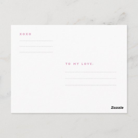 私はあなたをピンク色で愛している ポストカード (裏面)