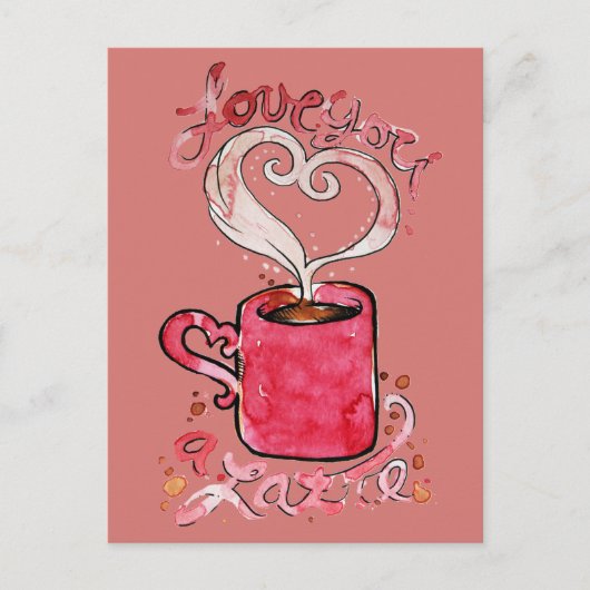 私はあなたをラテ ポストカード (正面)