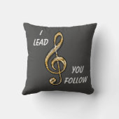 私はあなたをリード後を追クレフ、 音符記号教室の音楽先生 クッション (裏面)