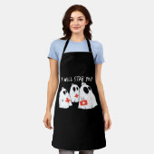 私はあなたを刺す幽霊ナースおもしろいRNハロウィンゴ エプロン (着用した状態)