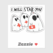 私はあなたを刺す幽霊ナースおもしろいRNハロウィンゴ シール (シート)