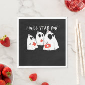 私はあなたを刺す幽霊ナースおもしろいRNハロウィンゴ スタンダードランチョンナプキン (インサイチュ)