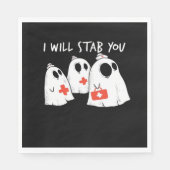 私はあなたを刺す幽霊ナースおもしろいRNハロウィンゴ スタンダードランチョンナプキン (正面)