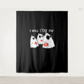 私はあなたを刺す幽霊ナースおもしろいRNハロウィンゴ タペストリー (正面)