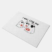 私はあなたを刺す幽霊ナースおもしろいRNハロウィンゴ ドアマット (アングル)