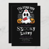 私はあなたを刺す幽霊ナースハローウィンパーティ 招待状 (正面/裏面)