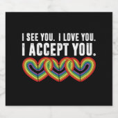 私はあなたを受け入れるレインボーLGBTQ ビールラベル (シングルラベル)