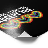 私はあなたを受け入れるレインボーLGBTQ フォトプリント            (角)