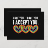 私はあなたを受け入れるレインボーLGBTQ ポストカード (正面/裏面)