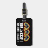 私はあなたを受け入れるレインボーLGBTQ ラゲッジタグ (正面縦)