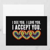 私はあなたを受け入れるレインボーLGBTQ 招待状 (正面/裏面)