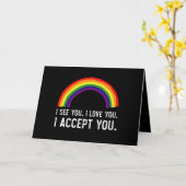 私はあなたを受け入れる愛しているようだゲイプライドLGBTシャツ カード (黄色い花)