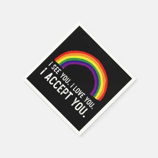私はあなたを受け入れる愛しているようだゲイプライドLGBTシャツ スタンダードカクテルナプキン (角)