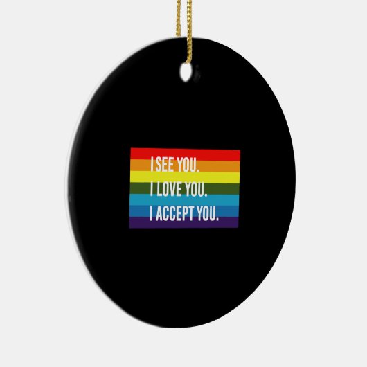 私はあなたを受け入れる愛しているようだゲイプライドLGBTシャツ セラミックオーナメント (右)
