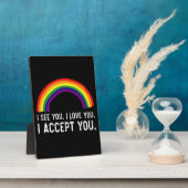 私はあなたを受け入れる愛しているようだゲイプライドLGBTシャツ フォトプラーク (側面)