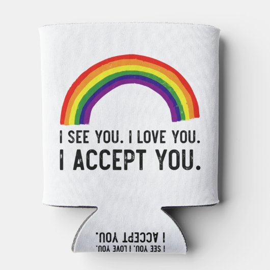 私はあなたを受け入れる愛しているようだゲイプライドLGBTシャツ 缶クーラー (裏面)