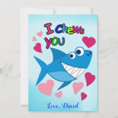 私はあなたを噛む |かわいい笑顔のシャークバレンタインデー シーズンカード (正面)