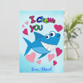 私はあなたを噛む |かわいい笑顔のシャークバレンタインデー シーズンカード (スタンド正面)