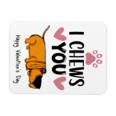 私はあなたを噛む…犬の冷蔵庫からバレンタイン マグネット (横)