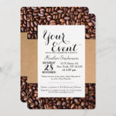 「私はあなたを大好き」ラテの袖と豆 招待状 (正面/裏面)