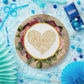 私はあなたを大好ファンシーきゴールデン華美ハート ペーパープレート (パーティー)