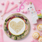 私はあなたを大好ファンシーきゴールデン華美ハート ペーパープレート (パーティー)