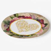 私はあなたを大好ファンシーきゴールデン華美ハート ペーパープレート (アングル)