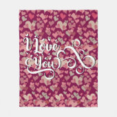 私はあなたを好モダンきハートエレガントカラフル陽気 フリースブランケット (正面)