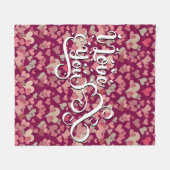 私はあなたを好モダンきハートエレガントカラフル陽気 フリースブランケット (正面(横))