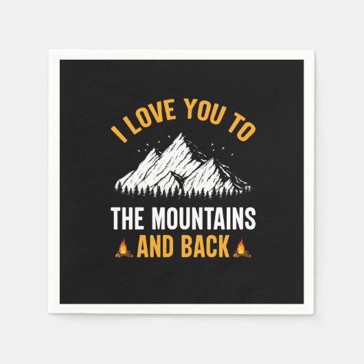 私はあなたを山と背中に愛している スタンダードカクテルナプキン (正面)
