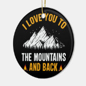 私はあなたを山と背中に愛している セラミックオーナメント (左)
