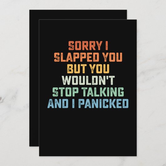 私はあなたを平手打ちしてごめんなさいストップが話せない 招待状 (正面/裏面)